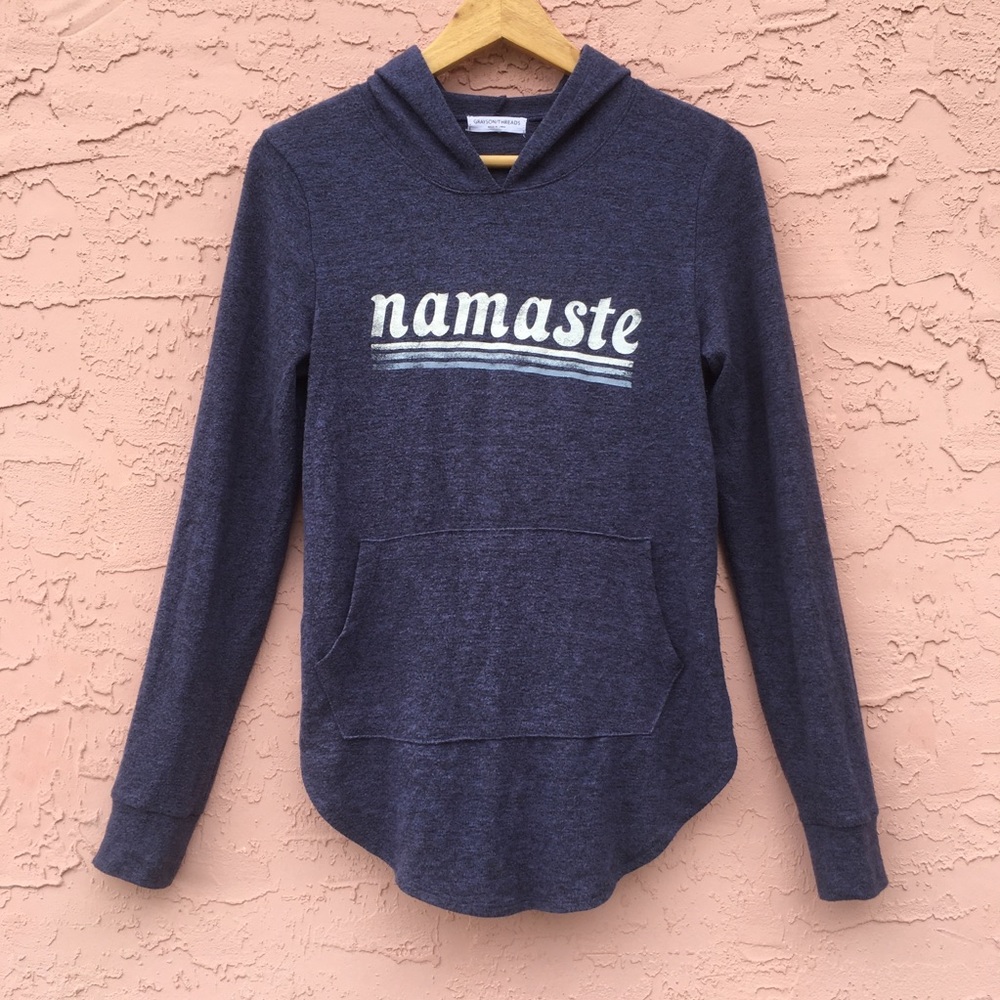 Grayson Threads Blue Graphic Sweatshirt Namaste Size Small